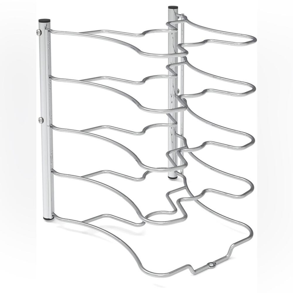 Cabinet Pantry Pot Organizer Holder Rack Chrome Home Organization Alloy